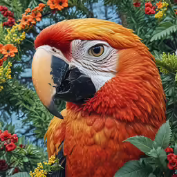 a parrot that is sitting on a tree