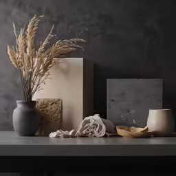 a few vases and other things on a table