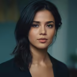 an attractive lady with long hair is looking at the camera