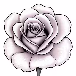 the outline of a white rose on a white background,a drawing of a white rose flower