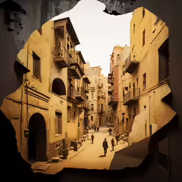 an image of a city taken from a mirror