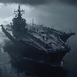 a large ship sailing through the ocean
