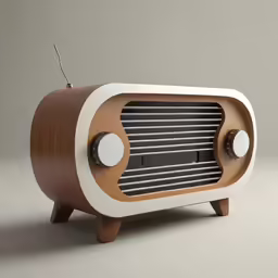 a modern wooden speaker in an unusual shape