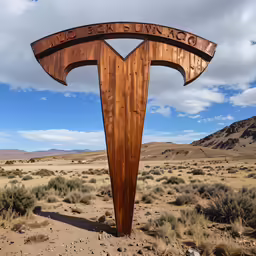 a wooden sign that is near bushes and dirt