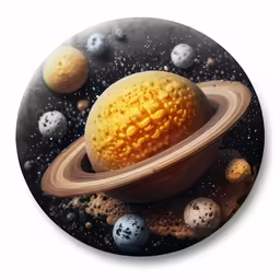 an artistic image of saturn in outer space