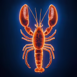 an animal that is lit up in the dark