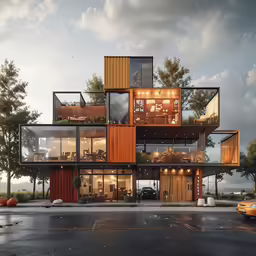 the building is very tall and has several floors