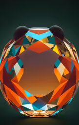 a circular orange piece of crystal