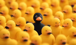 a group of small rubber ducks are shown