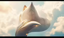 the giant sculpture is above the clouds