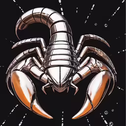 a large crab with shiny orange claws