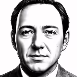 a drawing of a man in a suit and tie