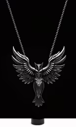 a bird with wings on a black background
