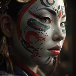the woman with a snake painted on her face
