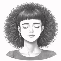 a woman with long hair and big hoop earrings