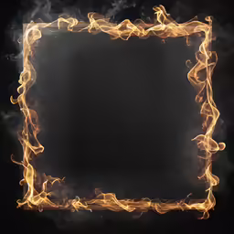 a black fire frame on a dark background