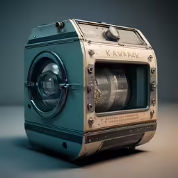 an old camera has been converted to look like a tv