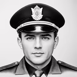 man in uniform looking at the camera