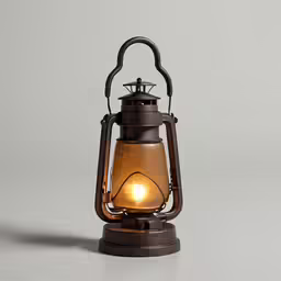 an old fashioned lantern sits on a white background
