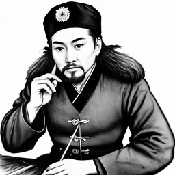 an asian man is holding his chin up while wearing a hat