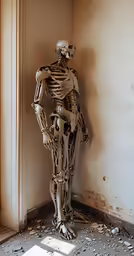 an image of a skeleton standing in the corner