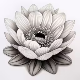 a drawing of a large white flower