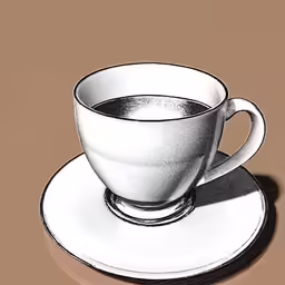 a cup sitting on a saucer next to another cup