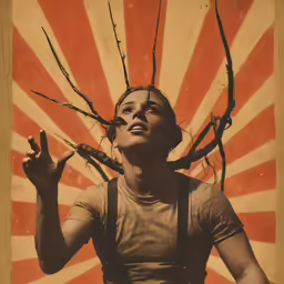 a woman with bare hands and hair on her head