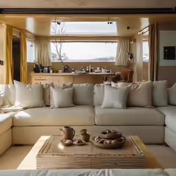 a living room filled with a couch and some pillows