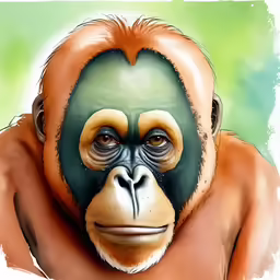 an artistic painting of a monkey