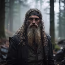 a man with long hair and a big beard