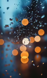 drops of water on the window of a rainy bus