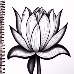 drawing a lotus flower with black and white ink,the lotus tattoo is one of the most common tattoo designs that i