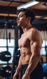 a male bodybuilt is shown posing for a picture