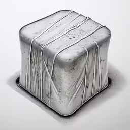 the suitcase was drawn with graphite pencil