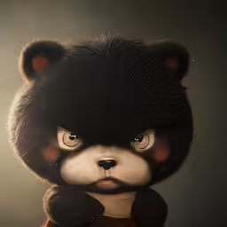 a stuffed animal animal with a brown dress