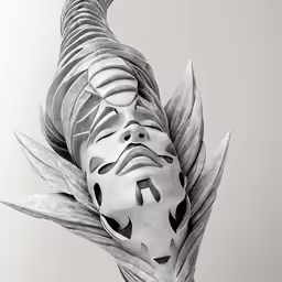 a black and white drawing of a fish on paper