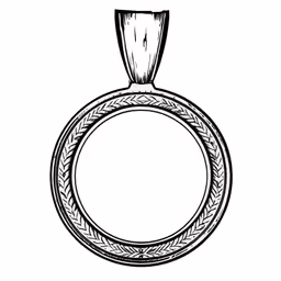 an open circle with a round border and a drop - line at the top of it