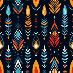 an art deco style pattern in blue, orange, and red