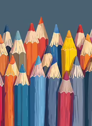 many colored pencils lined up together in rows,group of colorful pencils lined up on top of each other