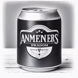 an old canned beer can on a wood table