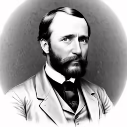a black and white photograph of a man