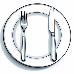 two forks and a knife on top of a white plate