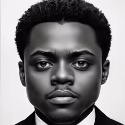 a black man with big eyes and a suit
