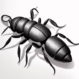 the black bug is shown on a white background