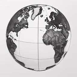 a black and white map of the world