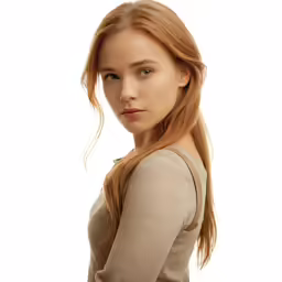 a beautiful redhead female posing for a portrait