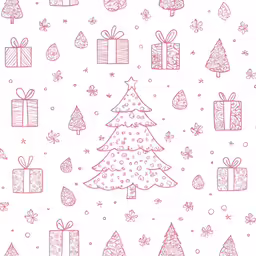 pattern featuring christmas tree and presents