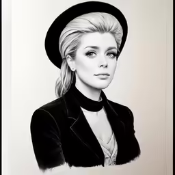 drawing with a pencil of madonna