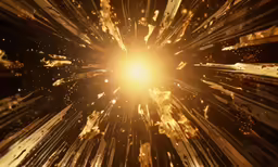 bright burst of light emitting out from center